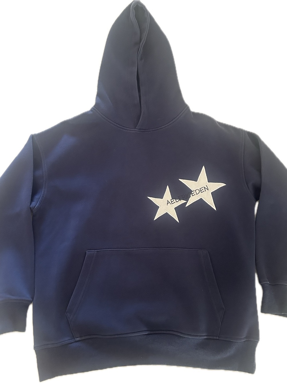 Aelfric Eden Navy Pullover Hoodie with White Star Design